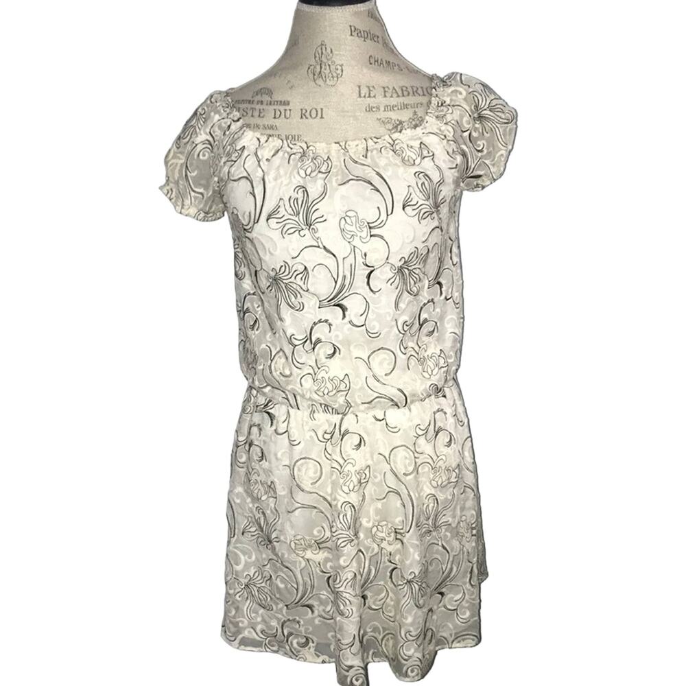 Alice + Olivia Janelle Off the Shoulder Silk and Lace Dress Size 2 $368 retail